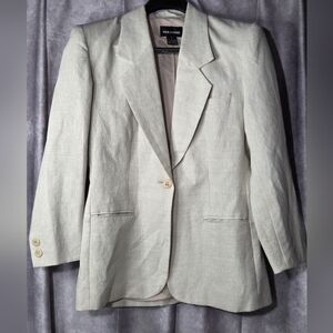 Vintage Paul Harris Linen Blazer  Womens 6 Natural Beige Jacket Career Spring